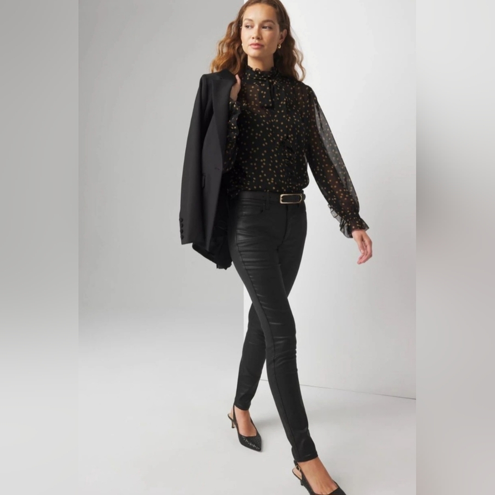 White House Black Market High-Rise Coated Skinny Jeans